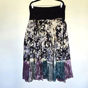 Lucky & Coco Y2K 90s Convertible Skirt / Dress Floral‎ Tie-dye Embroidered Sz M